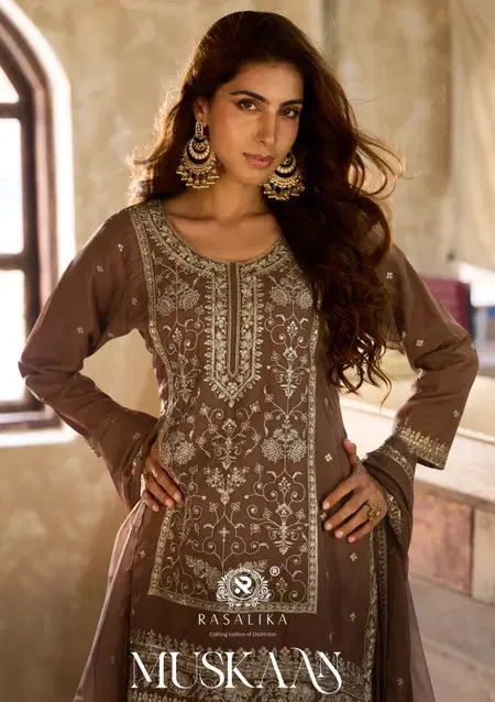 Muskaan By Rasalika Viscose Organza Bulk Readymade Suits Orders In India